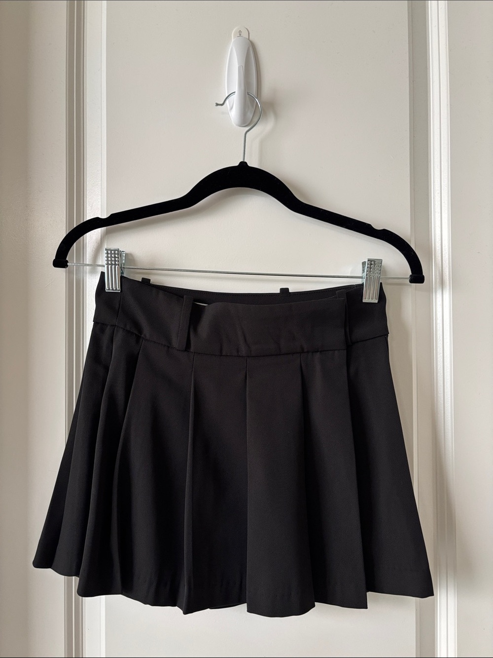 & Other Stories Black Pleated Skater Skirt